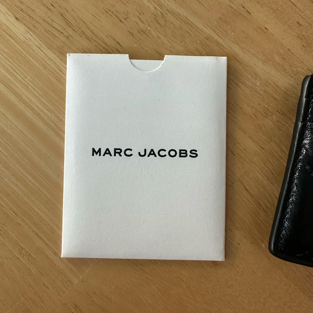 Marc Jacobs Black Quilted Leather Card Holder with Logo